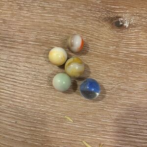 Vintage Small Marble Lot Of 5 Assorted Colors